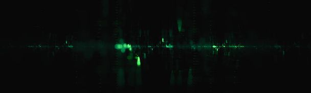 futuristické zelené zvukové vlny rezonance pozadí - Fotografie, Obrázek