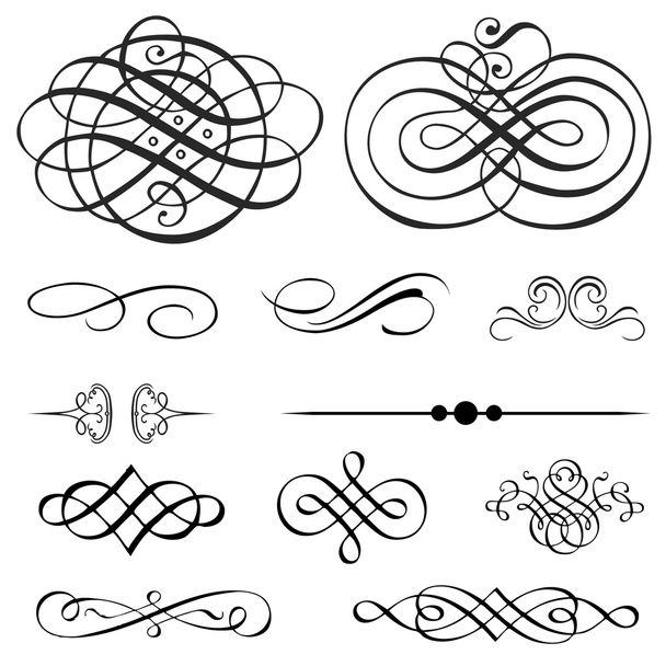 Set of detailed ornaments. Perfect for certificates and invitations. - Vector, Image