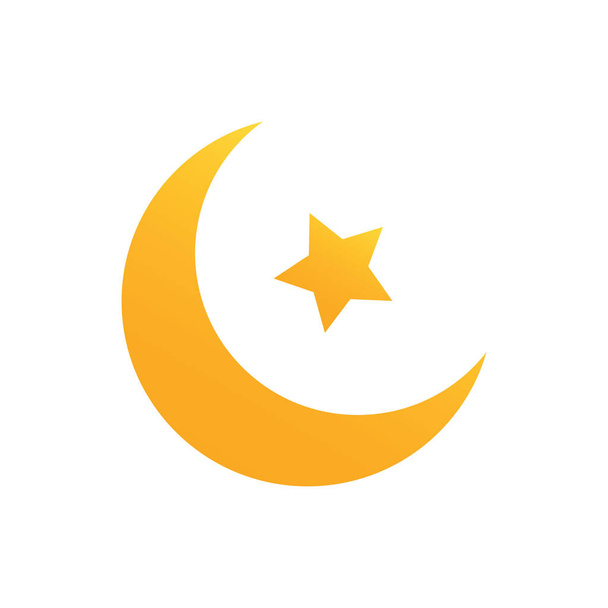 Crescent Moon, Muslim, Islam Flat Icon Logo Illustration Vector geïsoleerd. Ramadan en Moslim Ikoon-Set. Geschikt voor Web Design, Logo, App en Upscale uw bedrijf. - Vector, afbeelding
