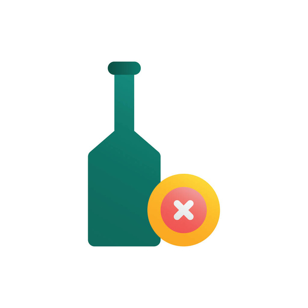 Geen alcohol, geen drank, nuchtere platte icoon Logo Illustratie Vector geïsoleerd. Ramadan en Moslim Ikoon-Set. Geschikt voor Web Design, Logo, App en Upscale uw bedrijf. - Vector, afbeelding