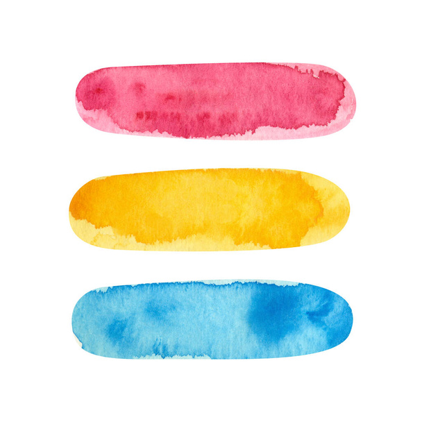 Pansexual pride - watercolor clipart. LGBT art, rainbow clipart for pansexual stickers, posters, cards. Pan pride - Photo, Image