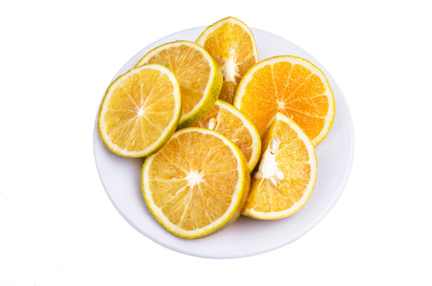 Oranges on white background - Foto, imagen