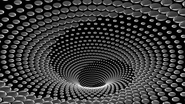 Túnel o agujero de gusano. Túnel digital. Túnel 3D. Fondo abstracto vector imagen - Vector, Imagen