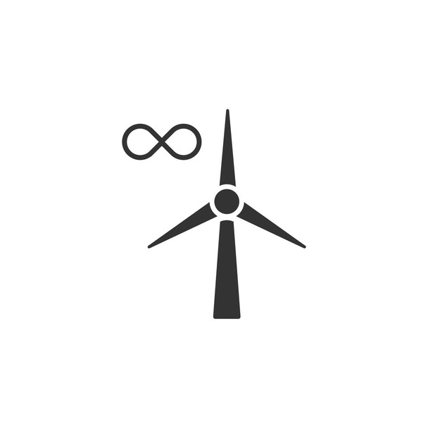 Піктограма вітрової турбіни ізольована на білому тлі. Символ середовища сучасний, простий, векторний, іконка для дизайну веб-сайту, мобільний додаток, u. Векторна ілюстрація
 - Вектор, зображення