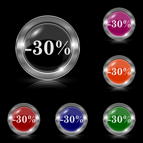30 percent discount icon - Vector, Image