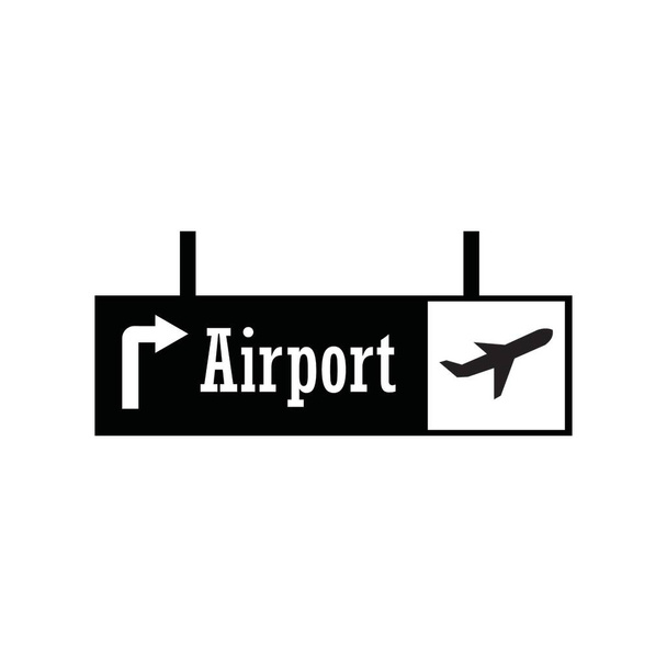 Стенд, дорожный знак, дорога к вектору аэропорта иконка eps 10 - Вектор,изображение