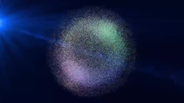 Koule pohybujících se částic na pozadí hlubokého tmavého prostoru - Záběry, video