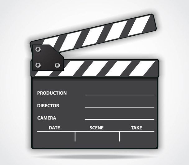 Доска для аплодисментов фильма открыла концепцию кинематографа. Clapperboard TV Film Clapper Board   - Вектор,изображение