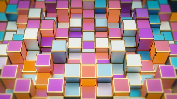 Colored Cube Waves Background Theme. - Photo, Image