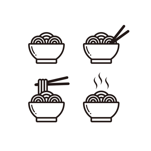Ensemble de conception simple d'illustration d'icône de nouilles, divers vecteur de modèle de signe de nouilles - Vecteur, image