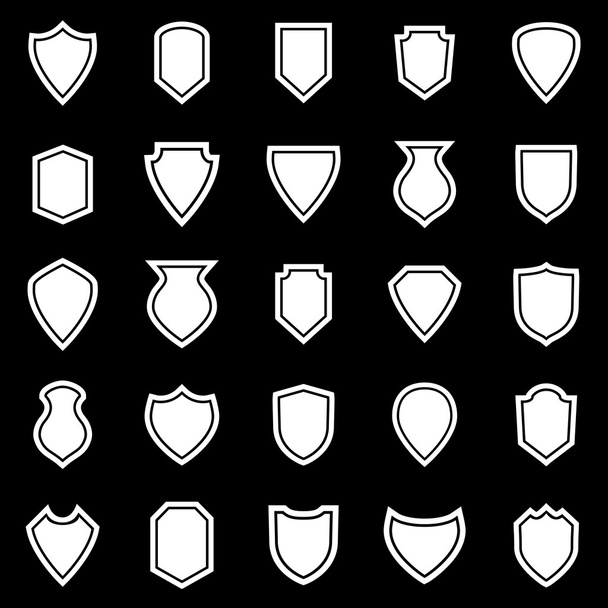 Icônes de bouclier sur fond noir
 - Vecteur, image