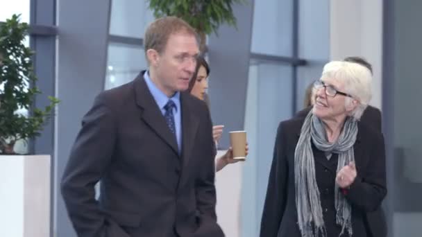 Business people make their way around office building - Imágenes, Vídeo