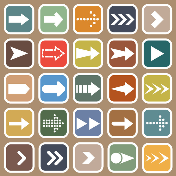 Arrow flat icons on brown background - Vector, Image
