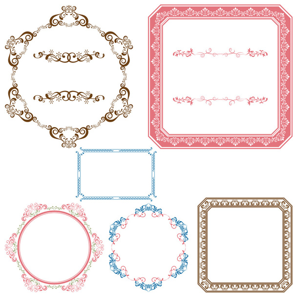 Abstract retro frame elements set. Illustration vector. - Vector, afbeelding