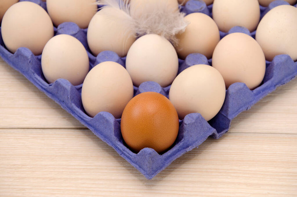 eggs in a carton box close-up - Photo, Image
