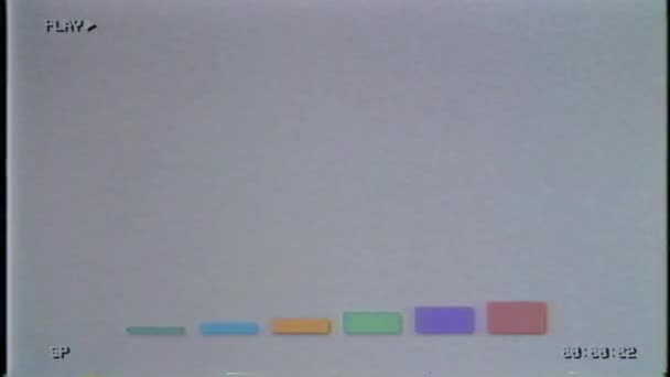 Retro VHS kuvaaja värikäs sarakkeet kasvukaavio vintage animaatio - Materiaali, video