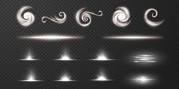 Light realistic curve. Magical sparkling neon glow effect. Abstract light line. Powerful energy flow of light energy. - Vector, Image