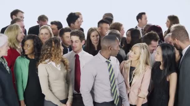 szczęśliwy, zróżnicowana grupa ludzi biznesu - Materiał filmowy, wideo