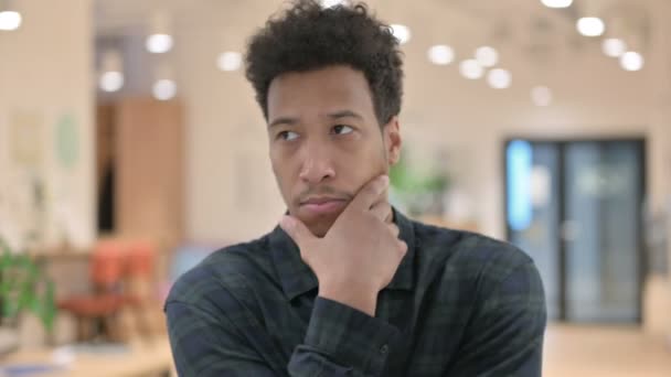 Pensive African American Man Thinking, Getting Idea  - Záběry, video