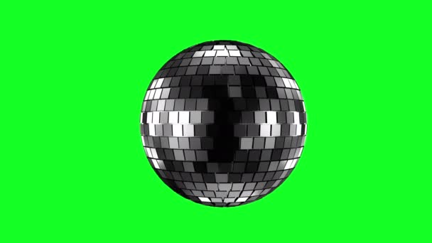 グリーンスクリーンミラーボールナイトクラブディスコ音楽ダンスパーティーレトロアニメーション3D - 映像、動画