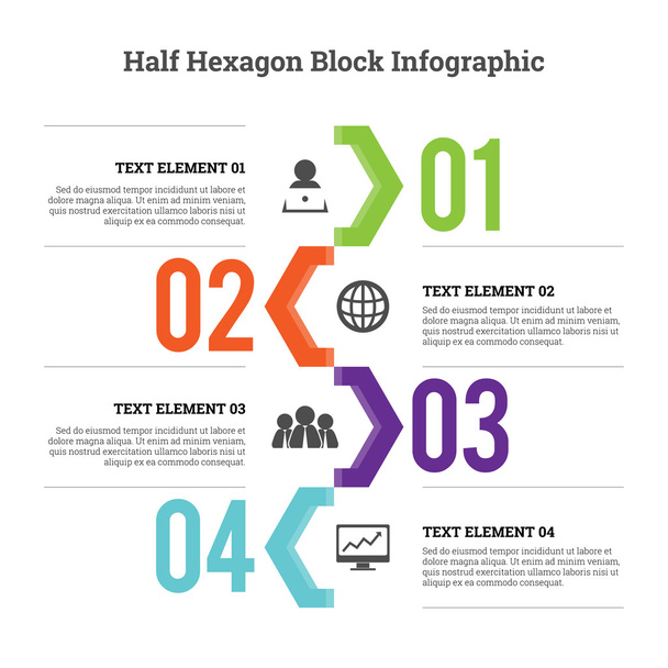 Infographie du bloc demi-hexagonal
 - Vecteur, image