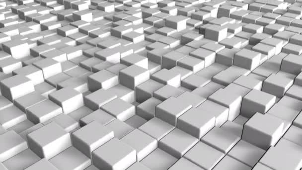 Abstrato modernos cubos geométricos quadrados blocos branco diagonal ondas fundo a - Filmagem, Vídeo