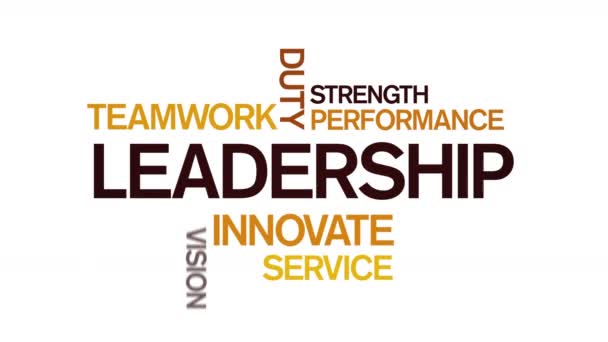 4k Leadership Animated Tag Word Cloud,Text Design Animation Typography. - Footage, Video