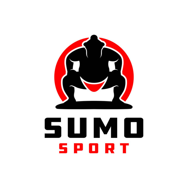 traditional japanese sumo sport logo design - Vector, Image