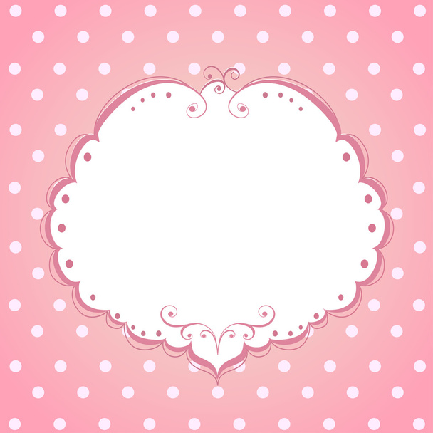 Card with frame and polka dot background - Vector, afbeelding