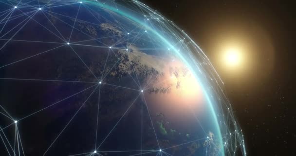 Nykyaikaiset verkkoyhteydet maapallon yllä - Materiaali, video