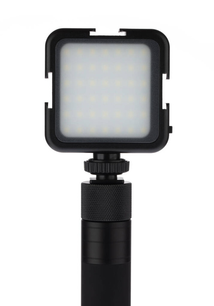 LED Video Camera Licht vierkante paneel lamp geïsoleerd op witte achtergrond - Foto, afbeelding