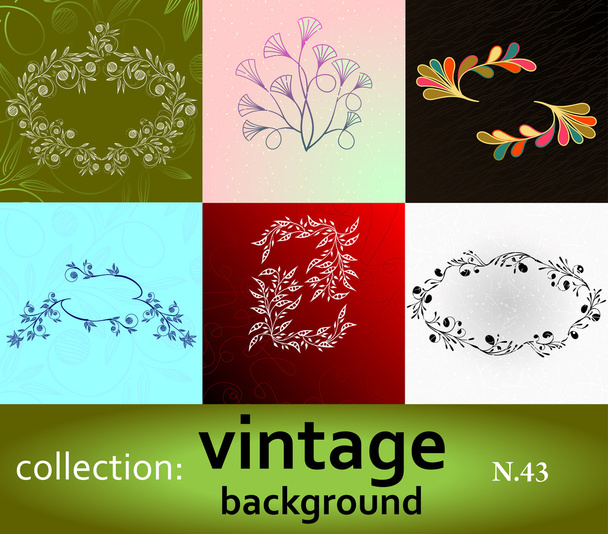 Collection vintage background - Vector, Imagen