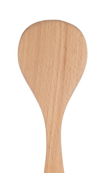 hout Paddle Lepel geïsoleerd op witte achtergrond. - Foto, afbeelding