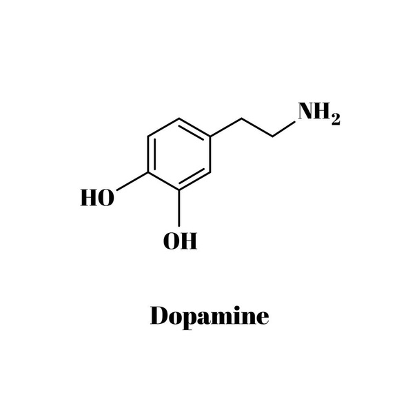 A dopamin kémiai szerkezetének képlete .Vektor EPS 10. - Vektor, kép
