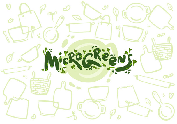 Microverdi o baby green, lettering, logo, oggetti illustrativi - Vettoriali, immagini