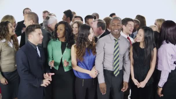 Happy, diverse group of business people - Footage, Video