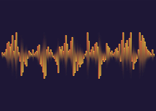 Логотип современной музыки. Концепция цифрового аудио. Стилизованные элементы волновых линий. Jpeg красочная иллюстрация эквалайзера импульсов - Фото, изображение