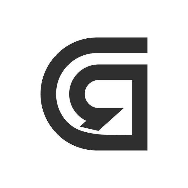 Lettera creativa astratta gr logo design. Collegato lettera rg logo design. - Vettoriali, immagini
