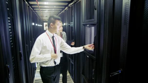 Team of people working at data centre - Footage, Video