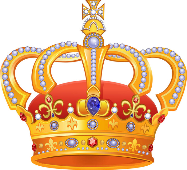 Ilustração da Coroa de Ouro Real - Vetor, Imagem
