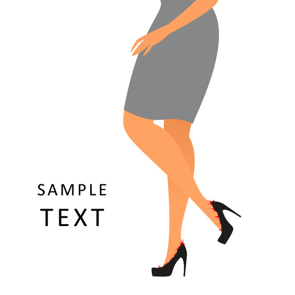 Woman feels a pain wearing shoes - Vector, Image