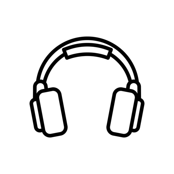 Bezprzewodowa ikona konturu słuchawkowego, wektor i ilustracja. - Wektor, obraz