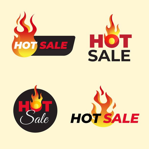 Hot Sale label badge collection. Vector tag special offer discount shopping banner. - Vector, Image