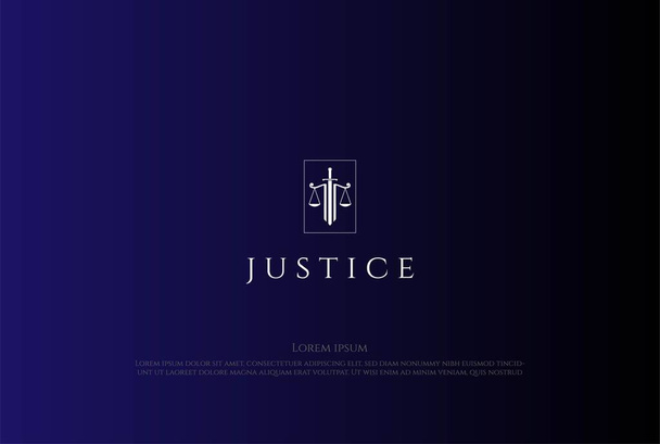 Adalet Hukuku Logosu Tasarım Vektörlü Kılıç Bıçağı - Vektör, Görsel