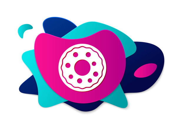 Color Donut con icono de esmalte dulce aislado sobre fondo blanco. Banner abstracto con formas líquidas. Vector. - Vector, Imagen
