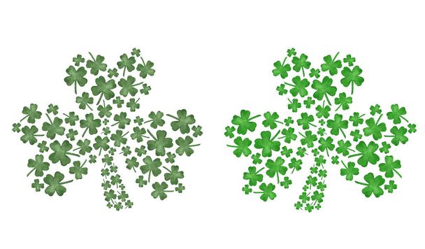Akwarela Shamrock Clover skład, Ręcznie rysowane St Patrick 's Day ilustracja - Zdjęcie, obraz