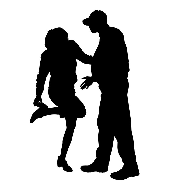 Silhouette vectorielle d'un homme avec une femme sexy
. - Vecteur, image