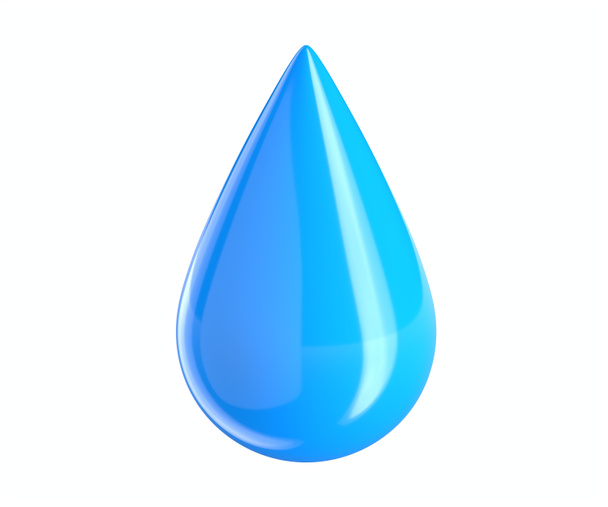 3D renderowanie ikony kropli niebieskiej wody - Zdjęcie, obraz