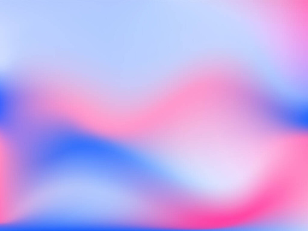 Holografikus háttér. Élénk sima háló elmosódott futurisztikus minta rózsaszín, kék, zöld színekben. Divatos reklámvektor. A nyomtatott termékek holografikus spektrumának intenzív gradiense, borító. - Vektor, kép