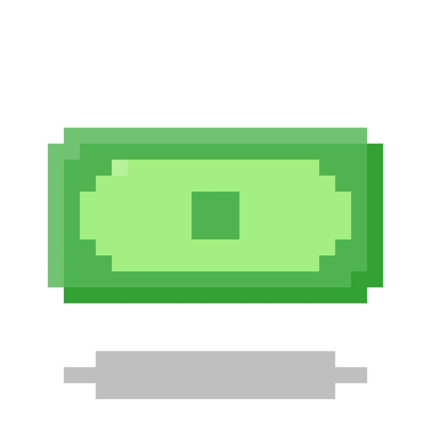 Dinero, vectores de iconos de billetes. Pixel estilo de 8 bits - Vector, imagen
